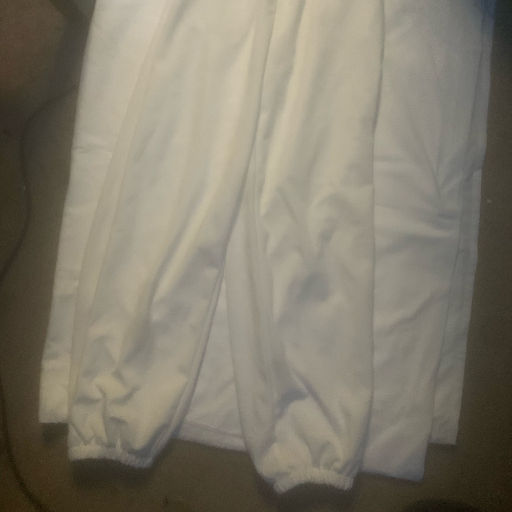 White tight waist sweatpants